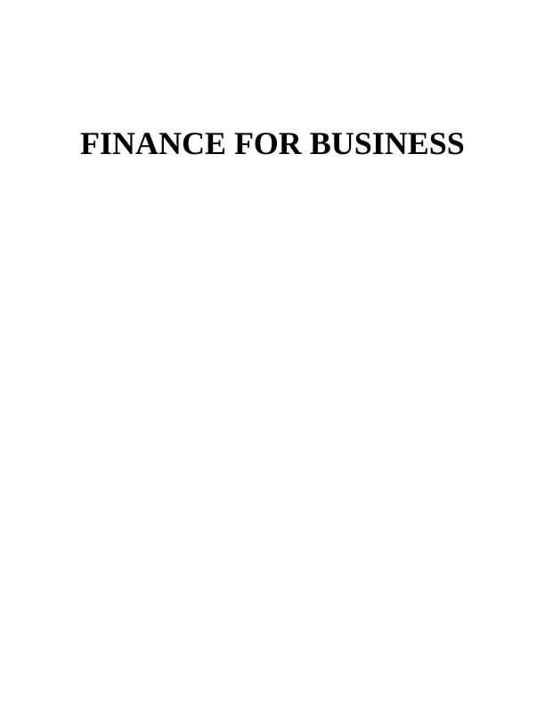 Finance For Business - Assignment_1
