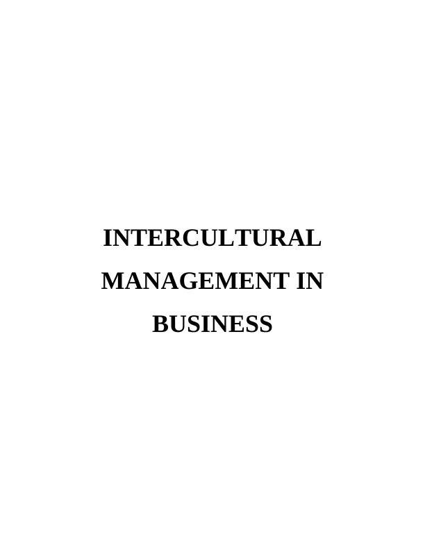 Intercultural Management in Business_1