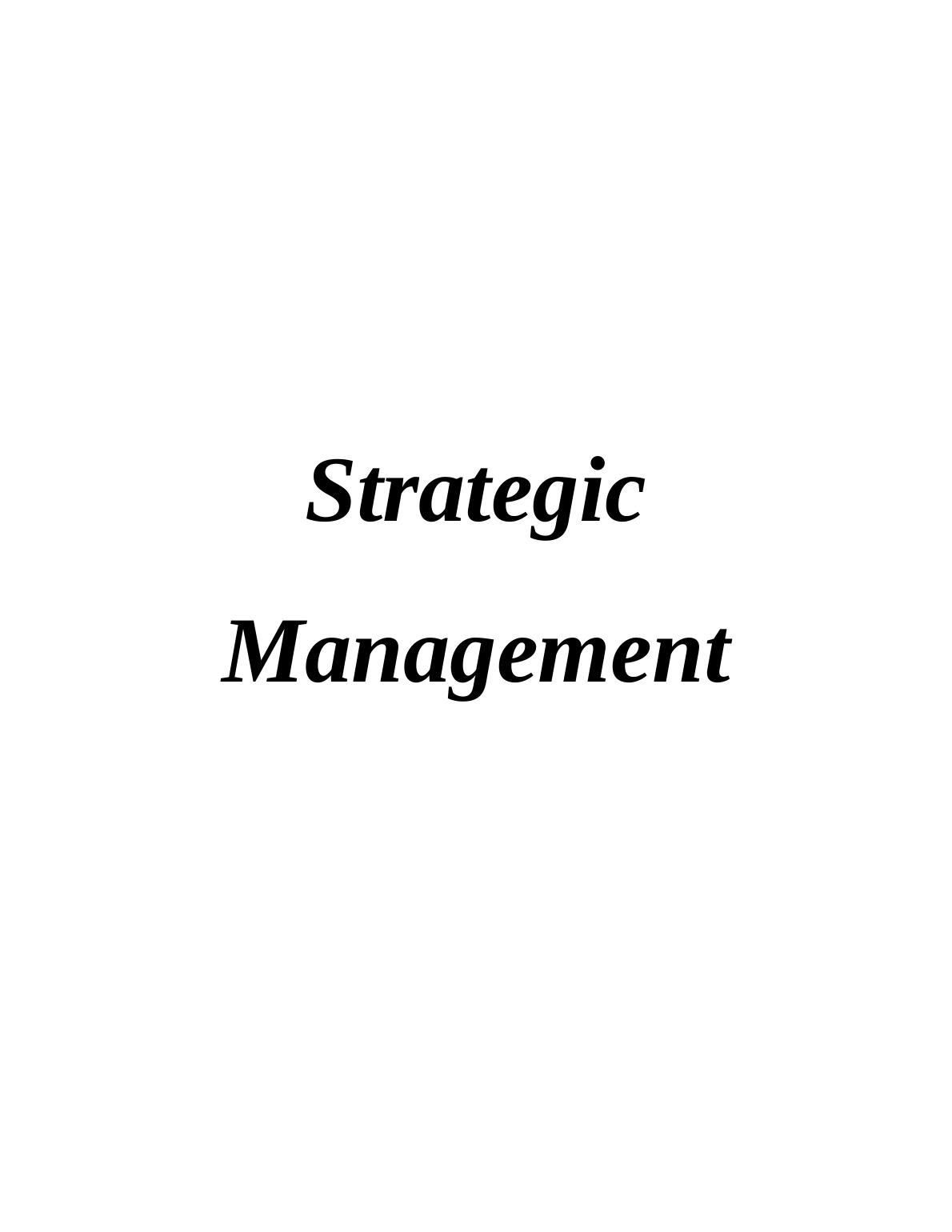 Strategic Management : Tesco Plc