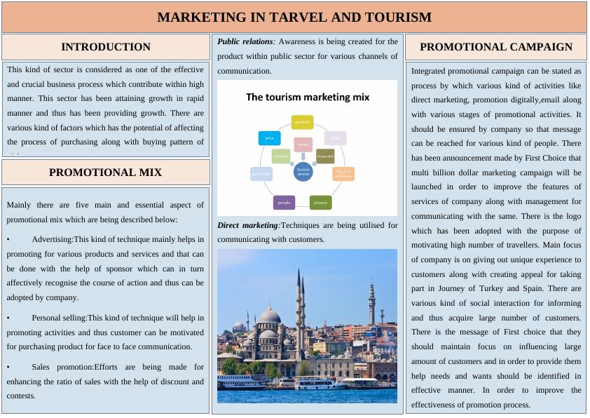 MARKETING IN TARVEL AND TOURISM INTRODUCTION This kind of sector_1