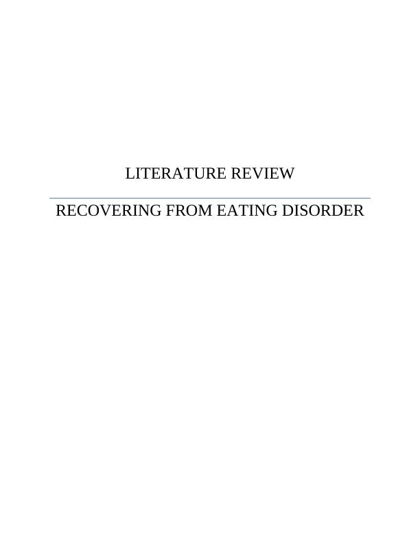 eating disorders literature review