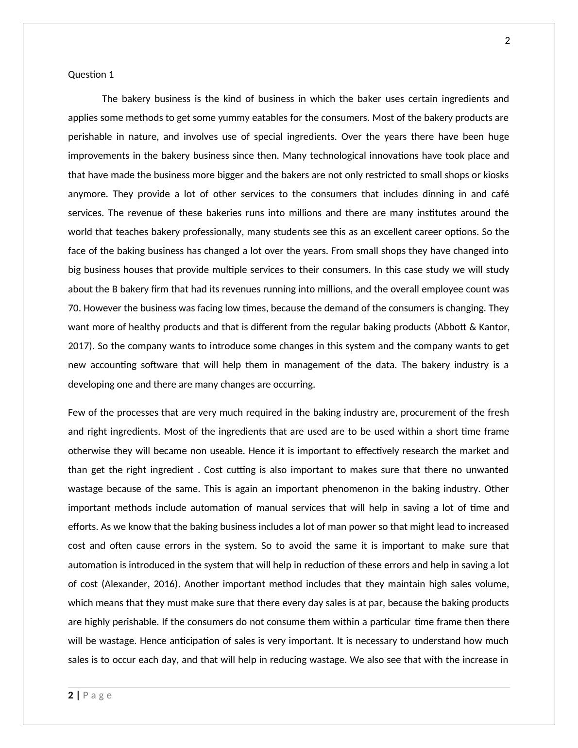 bakery shop essay