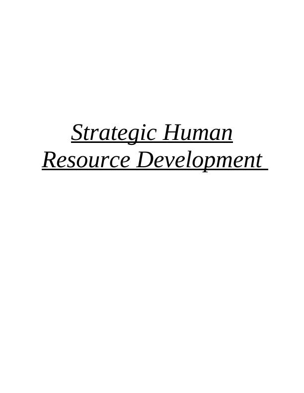 literature review on strategic human resource development