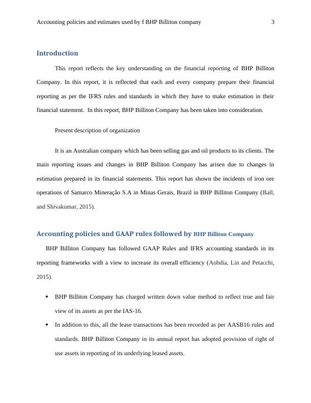 Accounting Policies and Estimates Used by BHP Billiton_3