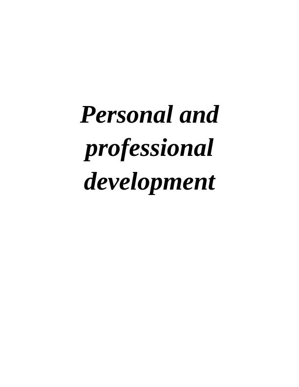 (PPD)Personal and Professional Development Assignment_1
