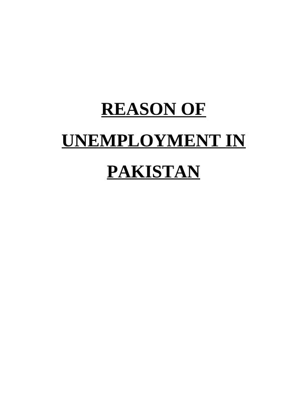 Reason of Unemployment in Pakistan_1