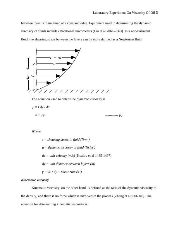 Laboratory Experiment On Viscosity Of Oil