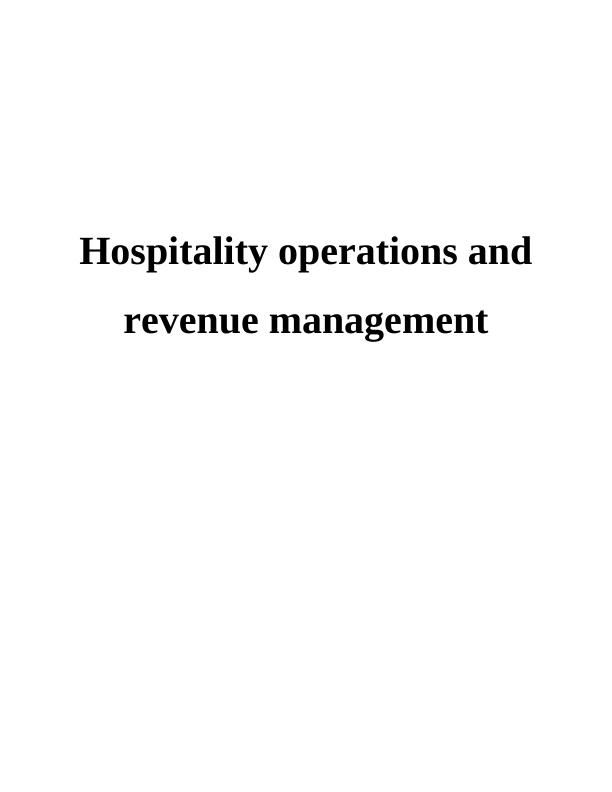 Hospitality Operations and Revenue Management - Doc_1