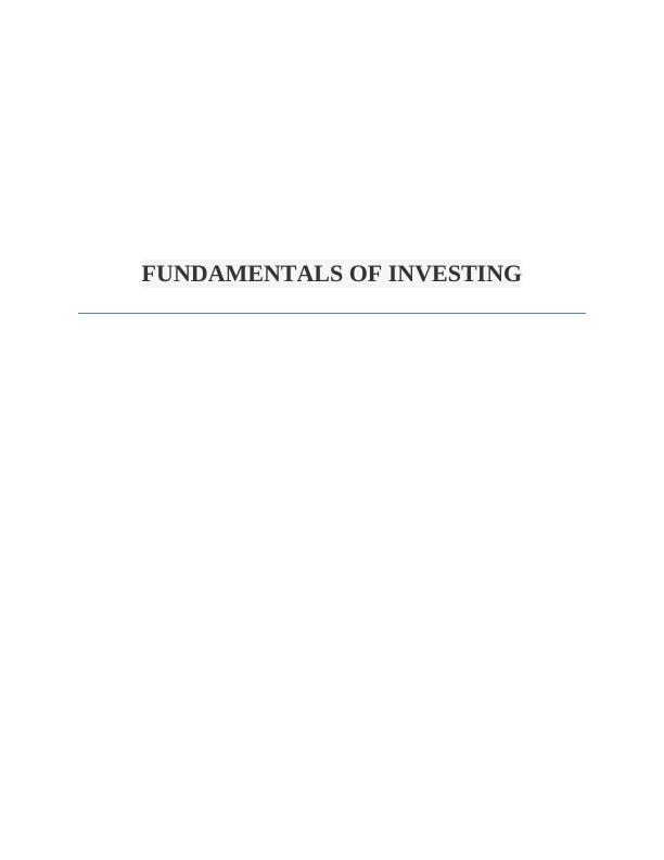 Investment Recommendation for Mr. Jack - Fundamentals of Investing_1