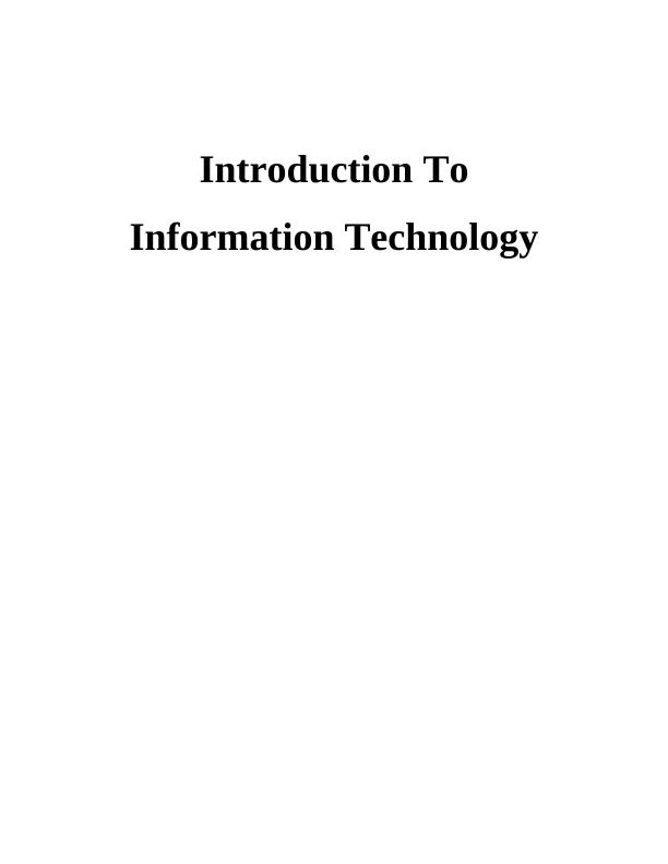 Introduction to Information Technology Assignment :  Tesco_1