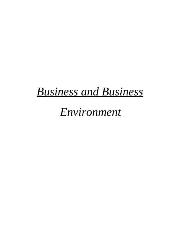 Business and Business Environment : PDF_1