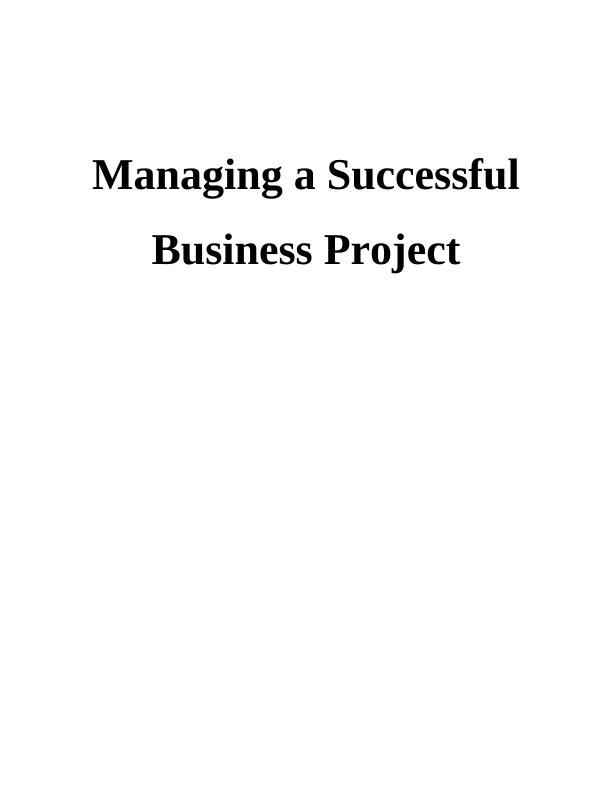 Managing a Successful Business Project -  Marks and Spenser_1