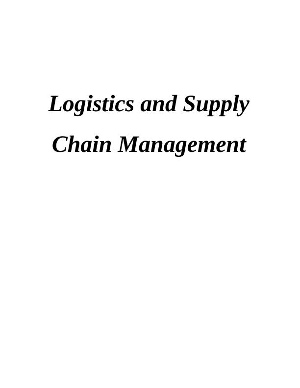 Logistics and Supply Chain Management Assignment (Doc)_1
