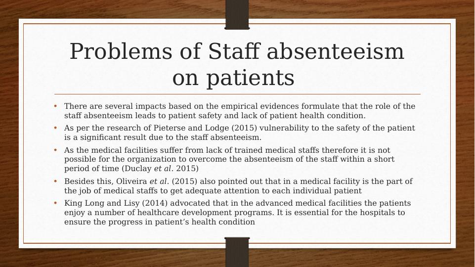 The Impact of Staff Absenteeism on Service Users: The Case of Charlotte House_6
