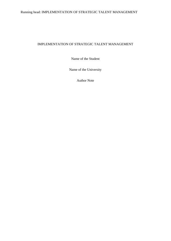 Implementation of Strategic Talent Management_1