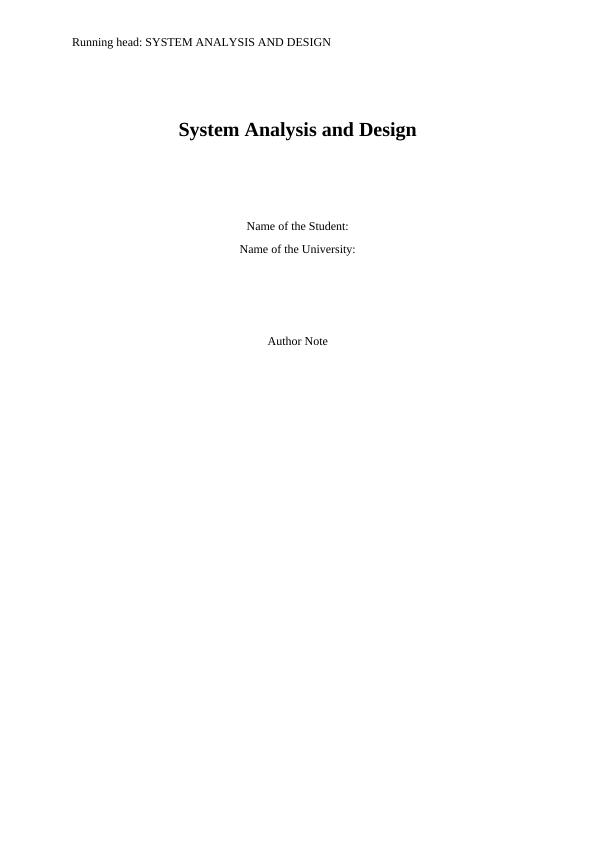 System Analysis and Design_1