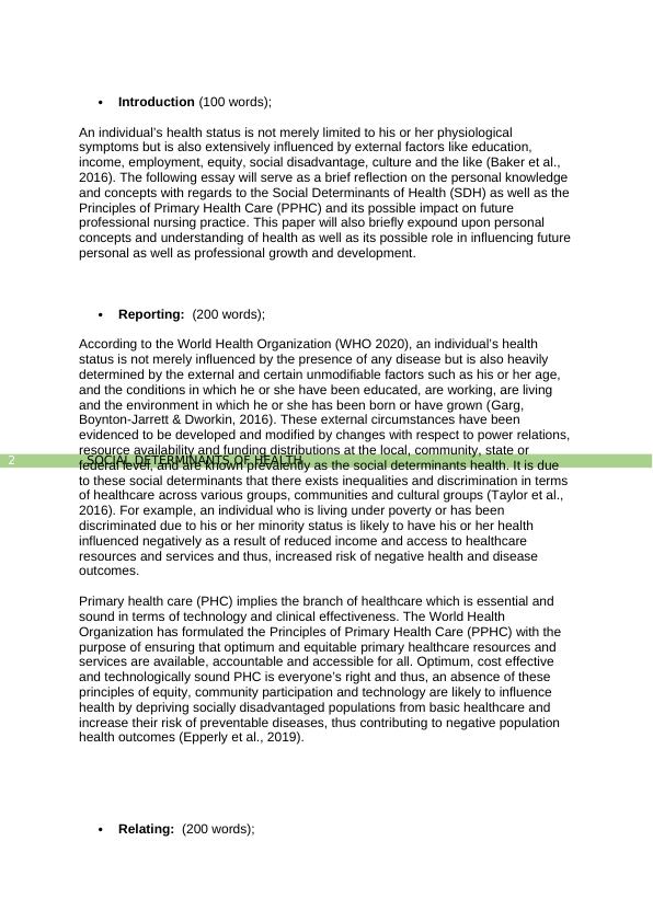 Social Determinants of Health(SDH) | Report_2