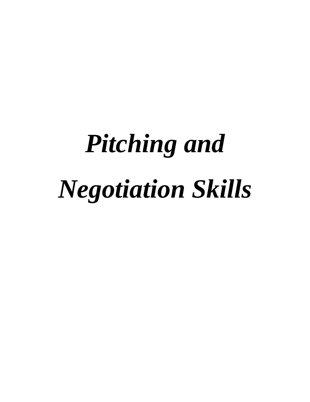 Report on Stakeholder's Pitching and Negotiation Skills_1
