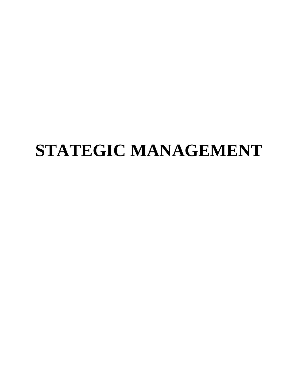 Strategic Management: Analysis of Primark_1