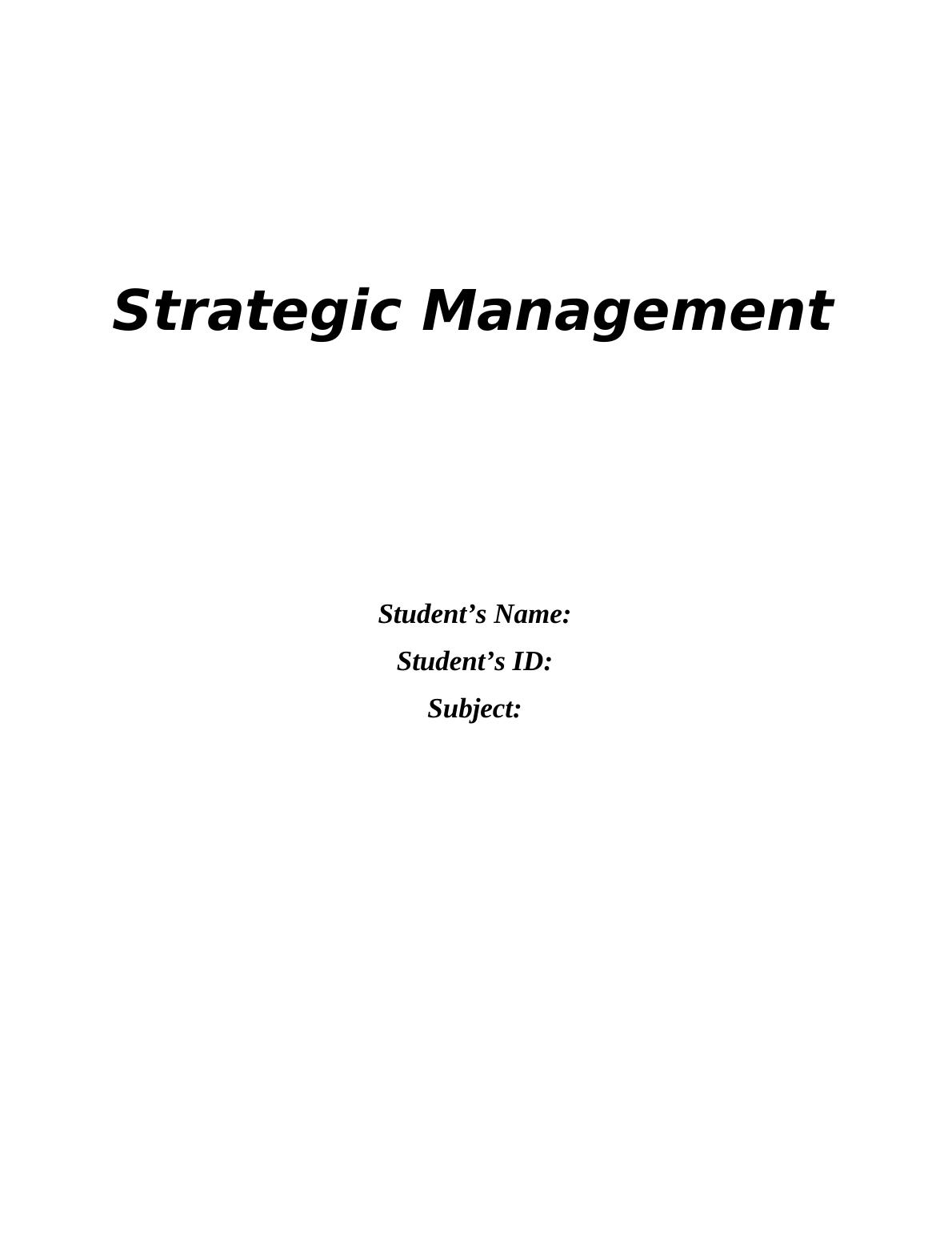 Insight into Hyatt Regency: Strategic Management