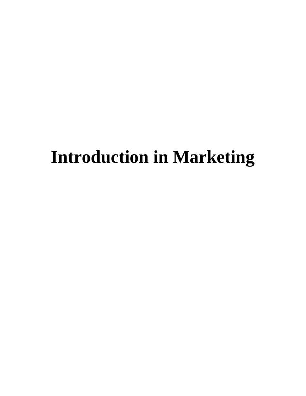 Introduction to Marketing Sample Assignment_1