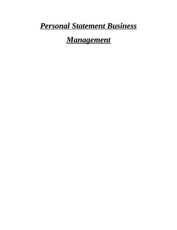 Personal Statement Business Management_1