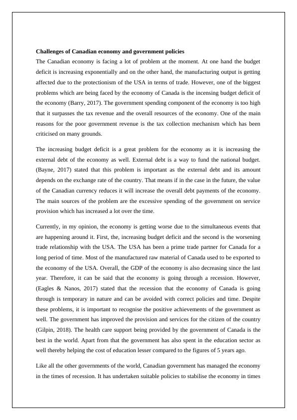 Challenges of Canadian Economy and Government Policies_3