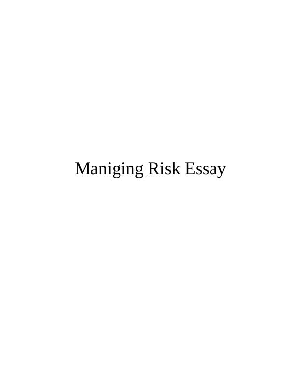 essay about health risk