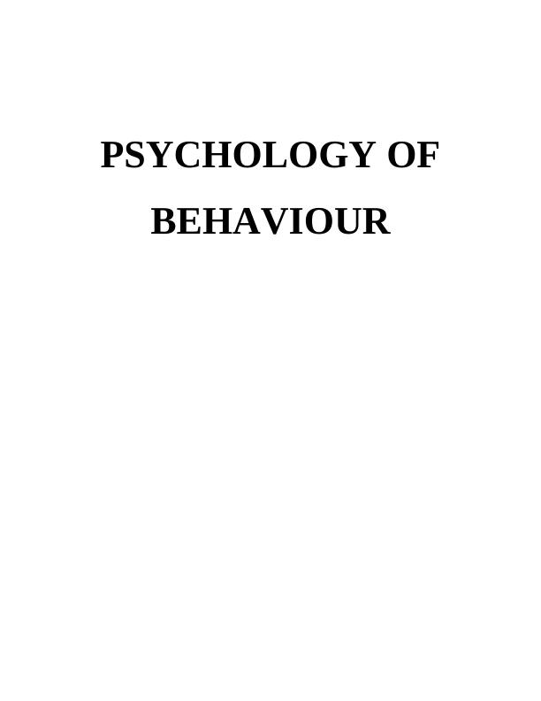 Behavioural Psychology - Assignment_1