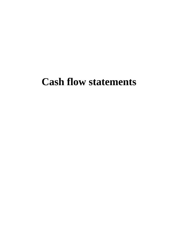 Assignment on Cash Flow Statements