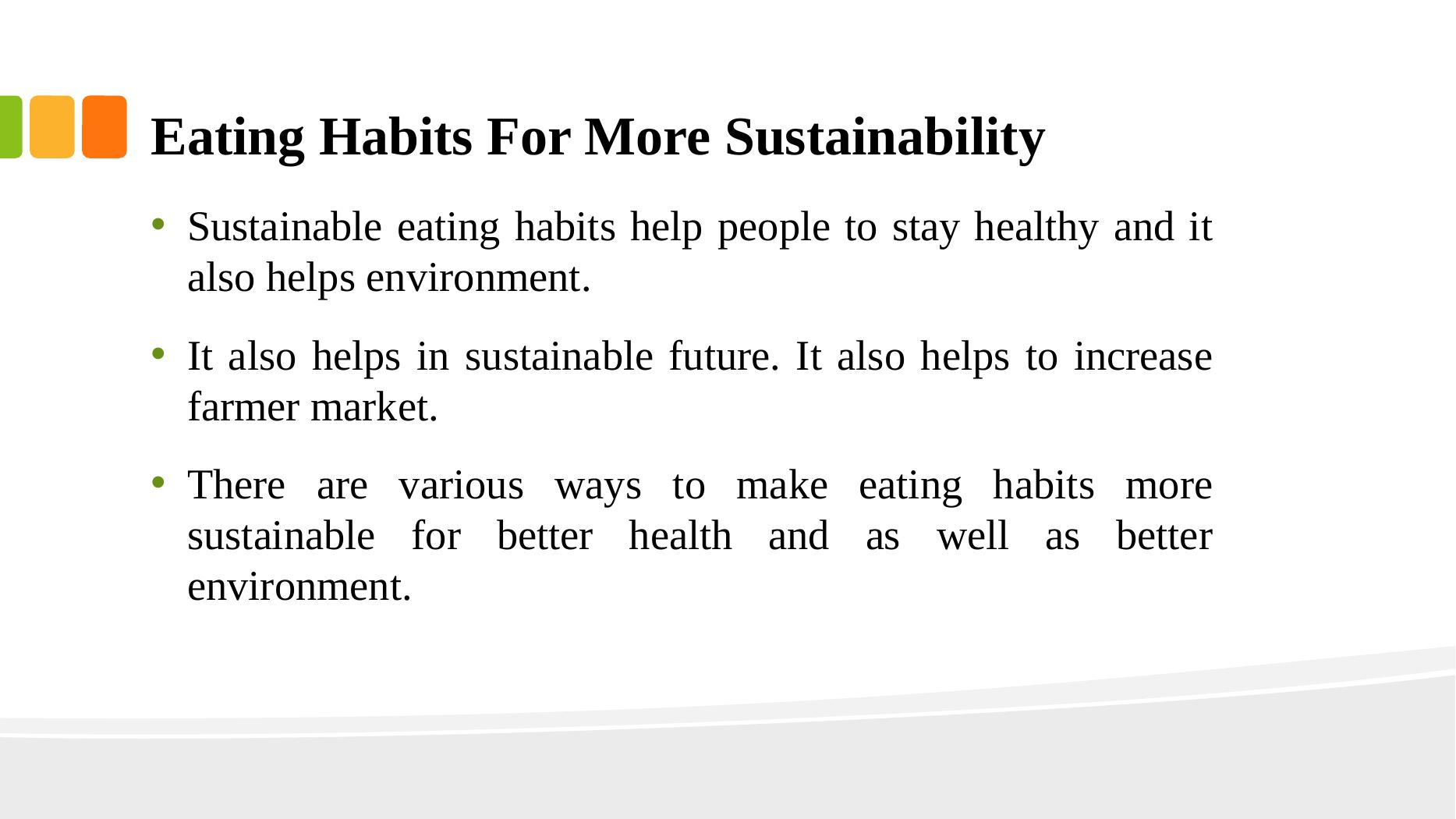 How can we make our eating habits more sustainable