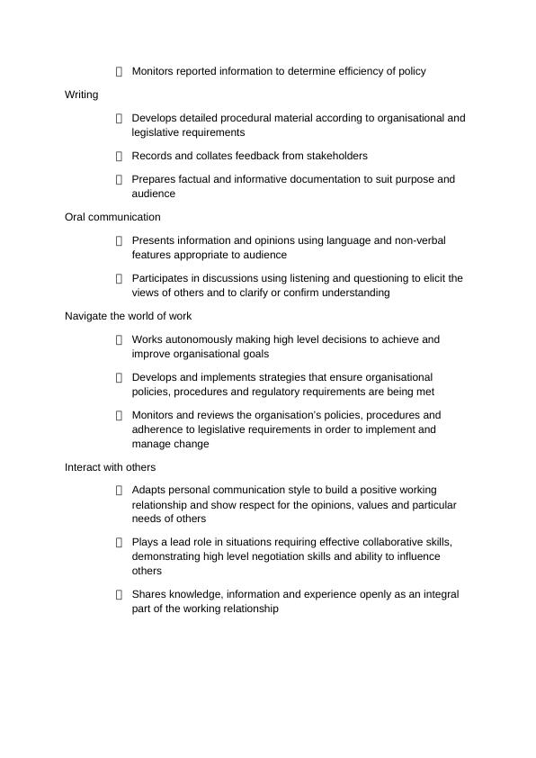 Assessment criteria for BSBDIV601 Develop and implement diversity policy_2