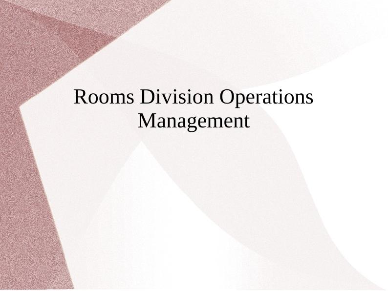( P46 ) Rooms Division Operations Management_1