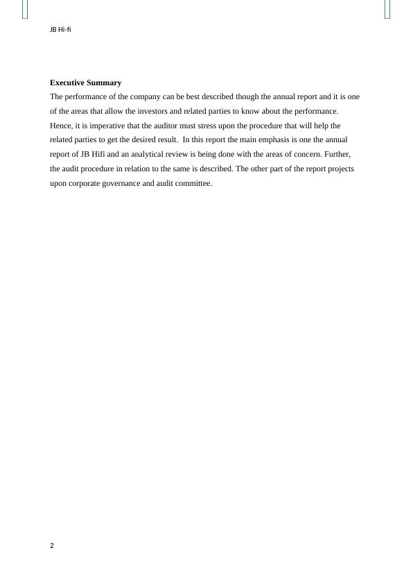 Analyzing JB Hifi's Annual Report and Audit Procedure