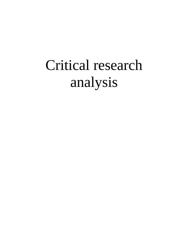 critical analysis of research reports and articles slideshare