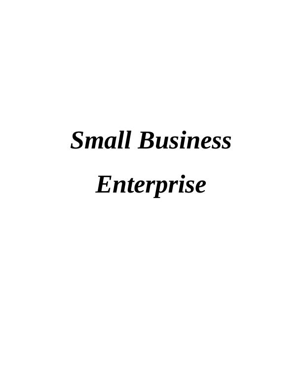 Small Business Enterprises Assignment( SBE )_1