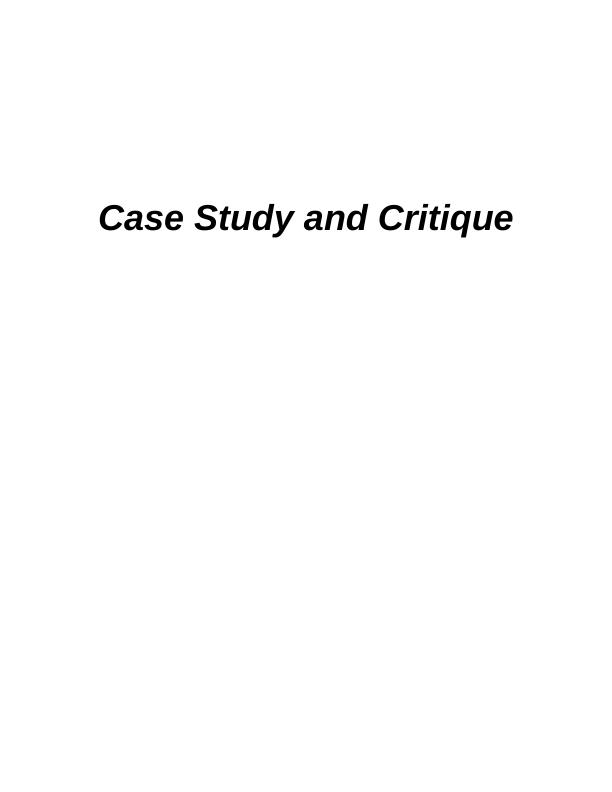 Case Study and Critique_1