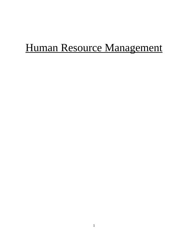 Human Resource Management: Microsoft Company_1