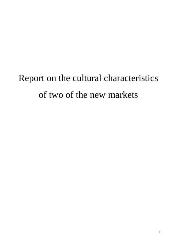 Cultural characteristics Assignment_1