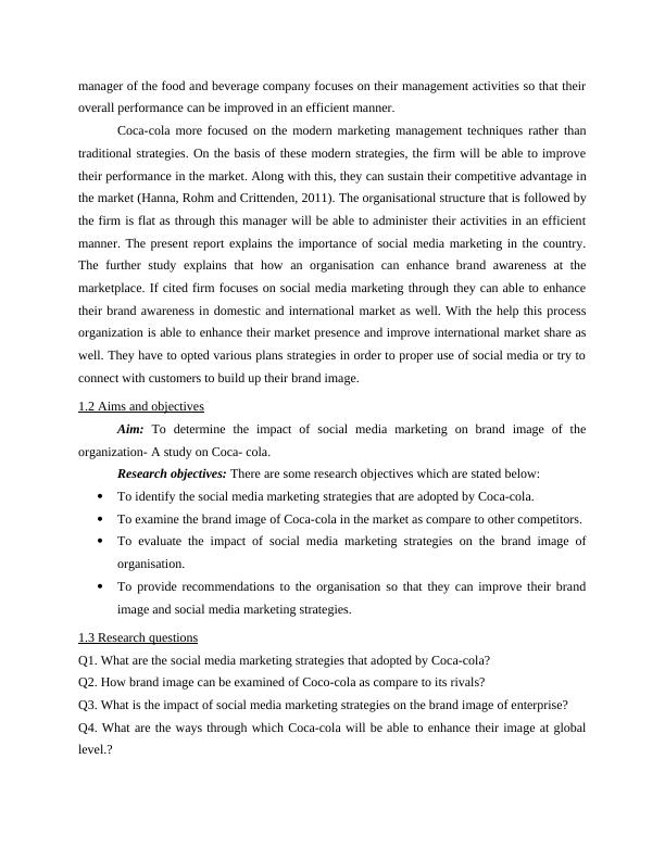 The Impact of Social Media Marketing on Brand Image of Organisation- A Study on Coca-cola ACKNOWLEDGMENT_7