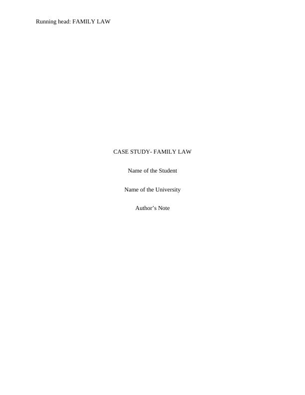 Family Law or Personal Law Case Study 2022_1