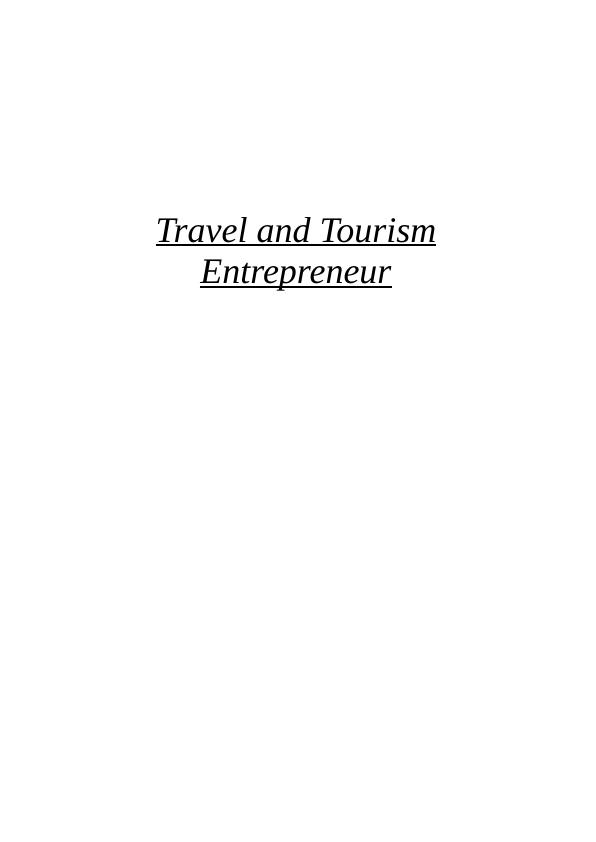 Travel and Tourism Entrepreneur INTRODUCTION 3_1
