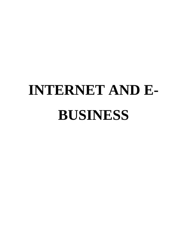 E-business and Its Models | Report_1