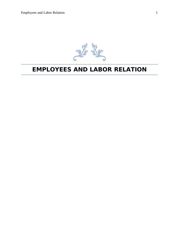 Assignment Employees and Labor Relation_1