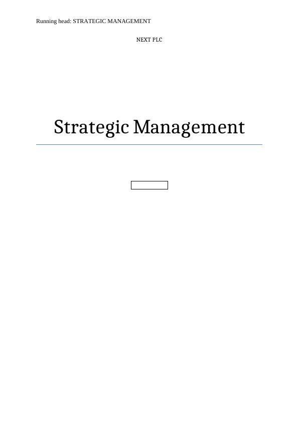 assignment on strategic management of a company