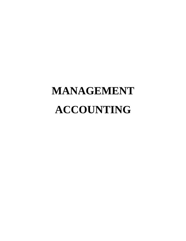 Management Accounting Assignment- Toyota Ltd_1