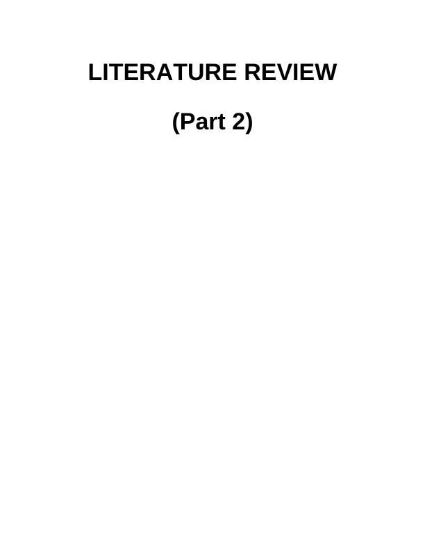 Literature Review Assignment Solved_1