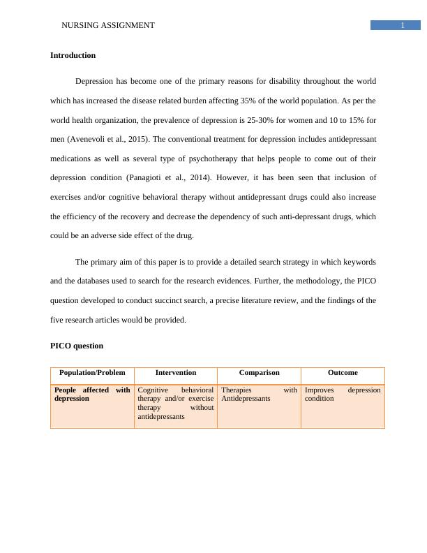 Effectiveness of Cognitive Behavioral Therapy and Exercise Therapy without Antidepressants for Depression Condition: A Literature Review_2