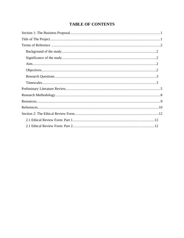 The Business Proposal TABLE OF CONTENTS_2