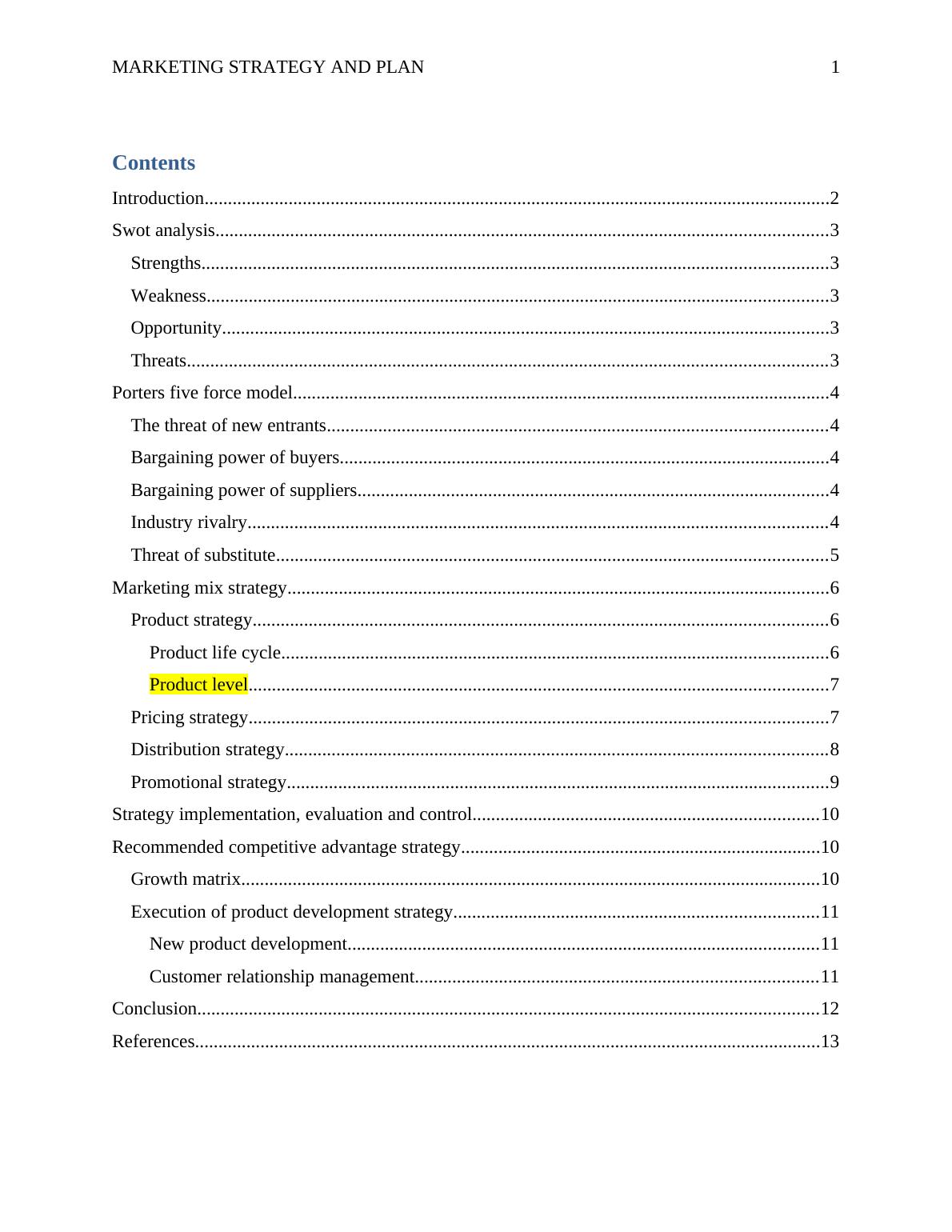 Marketing Strategy And Plan - Desklib